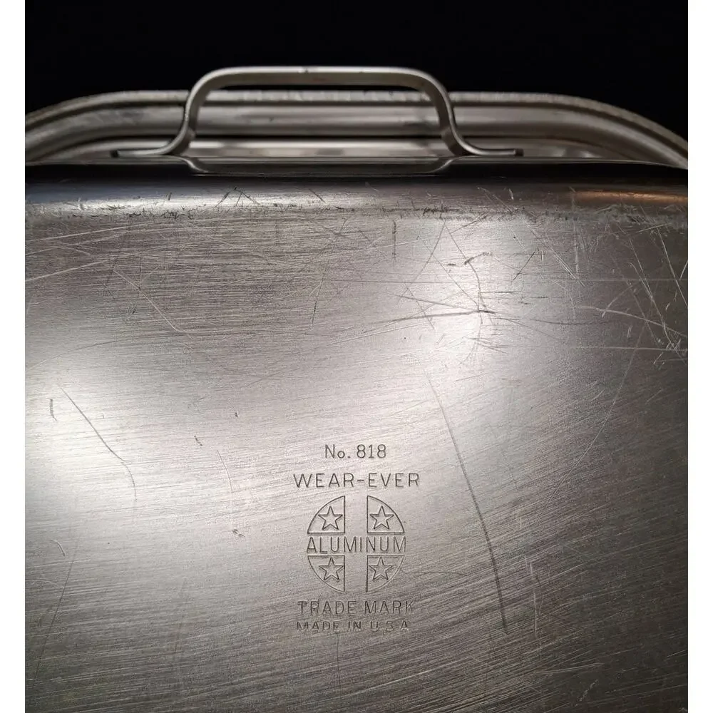Vintage Wear Ever Aluminum Roaster Pan 825 And Vented Cover 818 Set